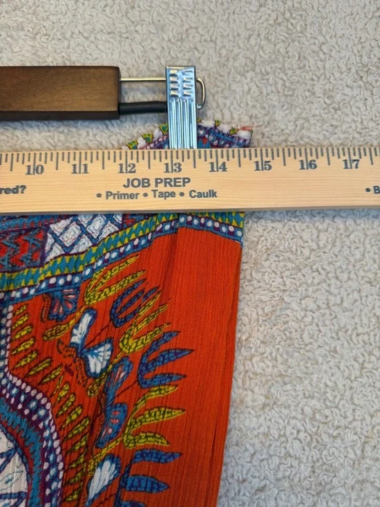 World Market Boho Strapless Flowy Tiered Maxi Dress Orange L/XL - Picture 5 of 8